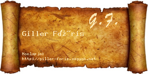 Giller Fóris névjegykártya